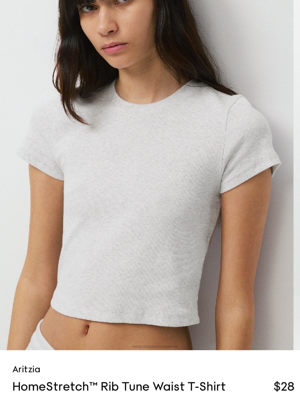 NWT Aritzia TNA homestretch rib waist tee top
